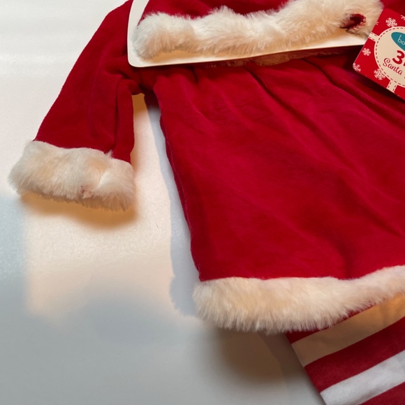 π bon bebe π Christmas Baby Santa Top Pants Hat Set 6 - 9 Months Red NEW π - Picture 3 of 6